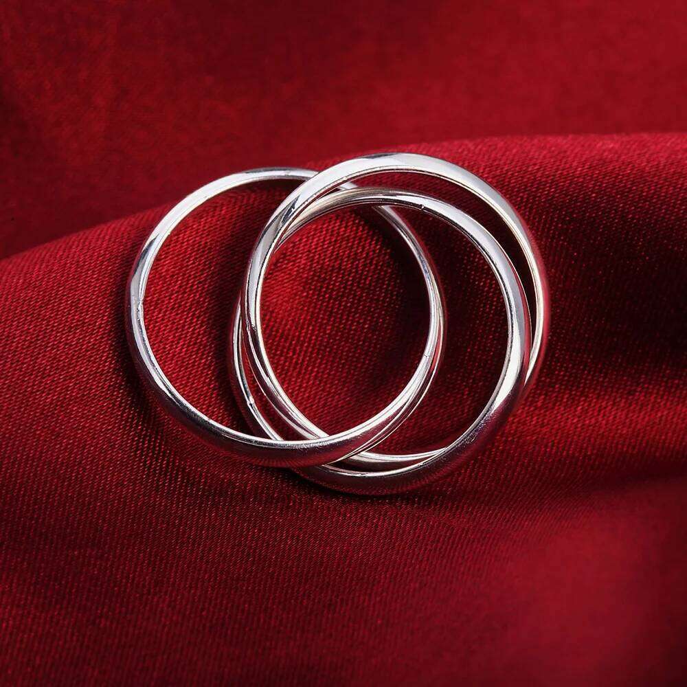 925 Sterling Silver Three Round Rings For Woman Fine Jewelry Accessories Wholesale Everything H260312