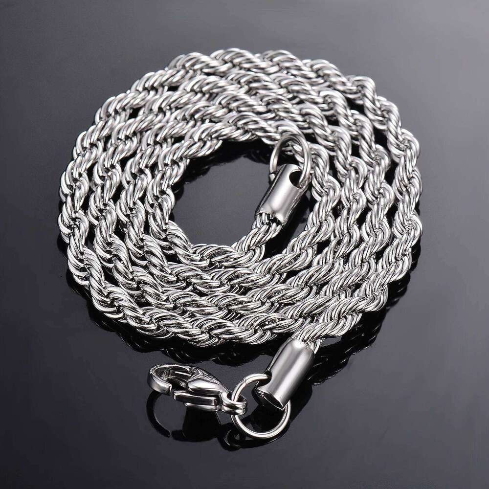 1 piece Color Width 2mm/2.5mm/3mm/4mm/5mm/6mm Rope Necklace/ For Men Women Stainless Steel Chain Necklace H260312