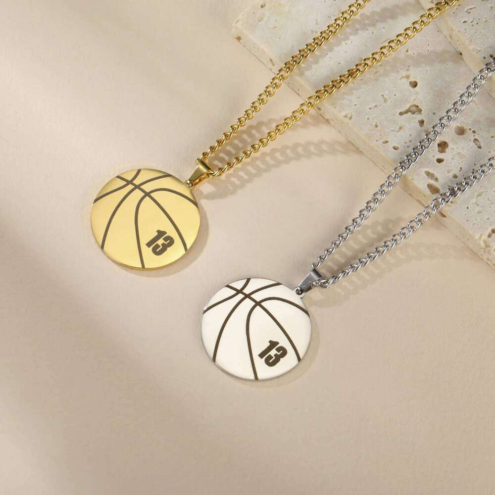 Ball Basketball Necklace Personalized Custom Name Gift For Women Men Boy Kid Father Day Dad Stainless Steel Pendant Jewelry Punk H260312