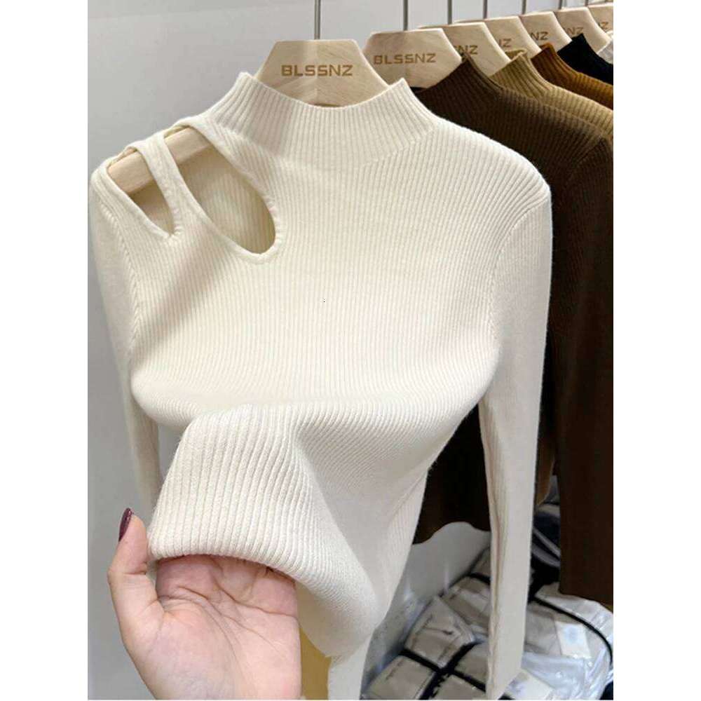 Turtleneck Knitted Sweater Ribbed Pullovers Autumn Winter Basic Women Sweaters Fit Soft Warm Tops Z260314