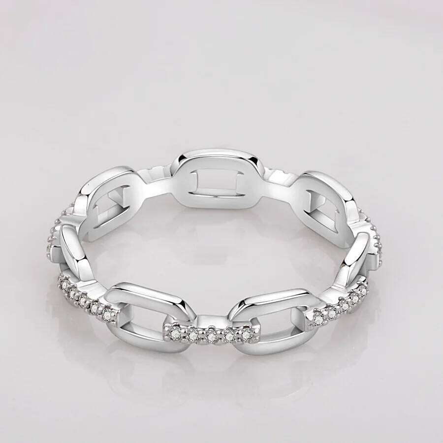 925 Sterling Silver Geometric Clear CZ Ring for Women Exquisite Stackable Finger Rings Wedding Party Statement Jewelry Gift H260312