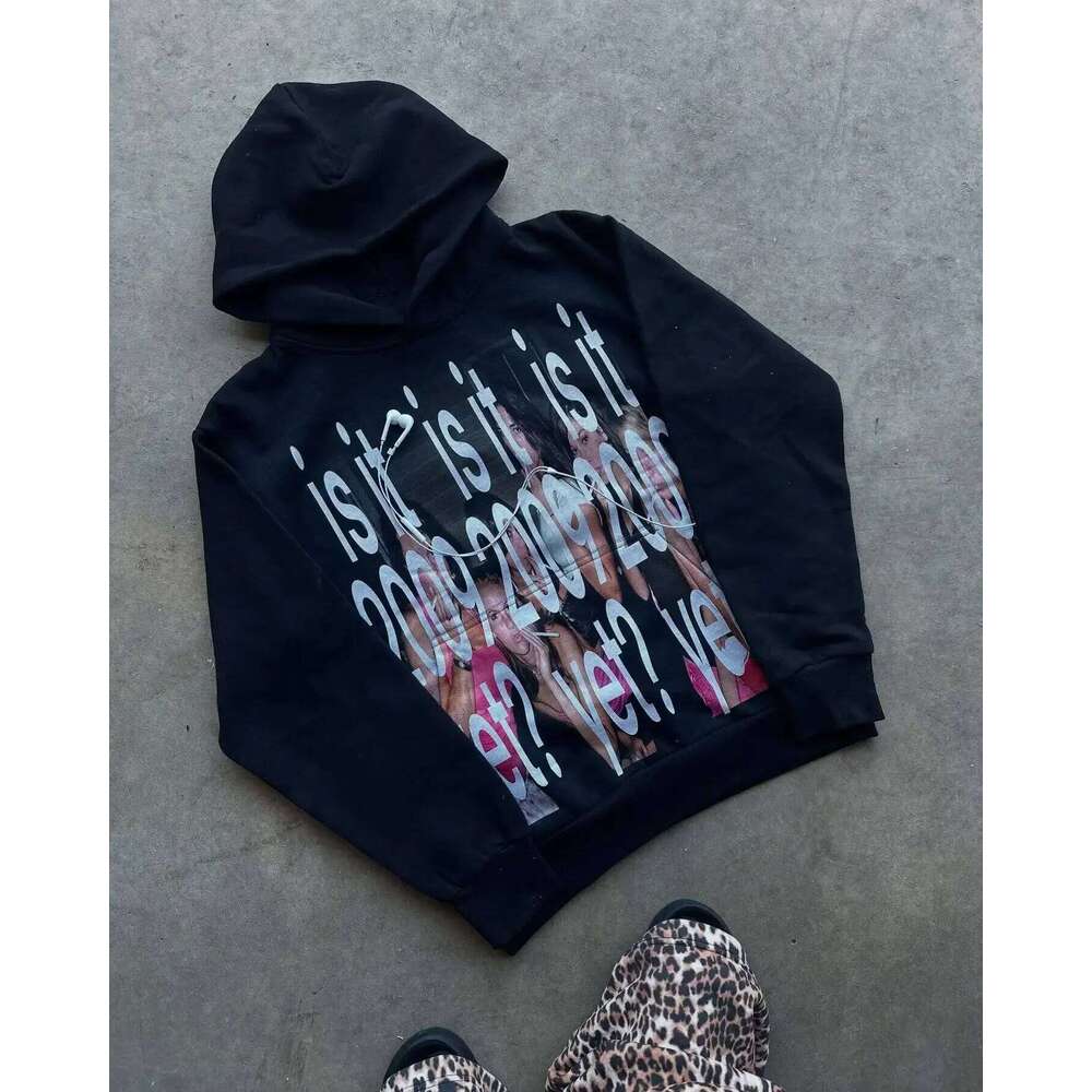 Y2k Hip-Hop Fashion Letter Printing Women Casual Streetwear Sweatshirt Top Gothic Oversized Hoodie Men's Clothing Z260314