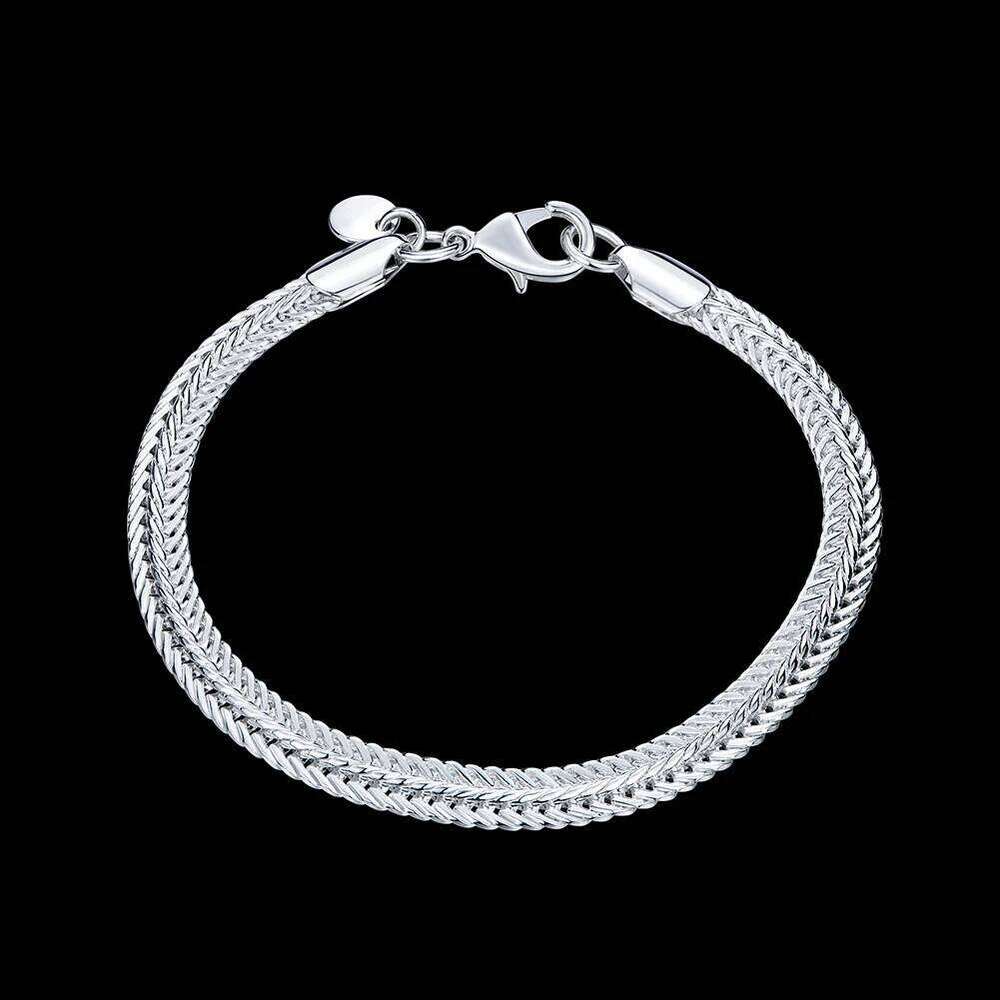 Hot sale 925 Sterling Silver bracelet cute chain women lady men noble fashion charm jewelry wedding party 20cm Z260313