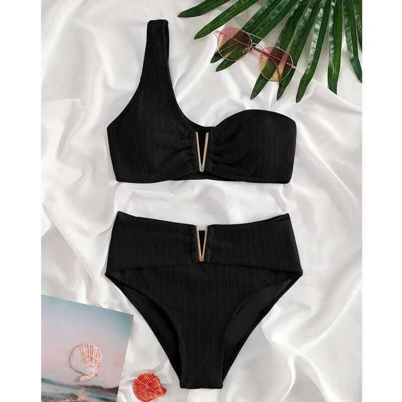 Black Sexy Bikinis 2026 Women High Waist Swimwear Female Swimsuit Swim Wear Bathing Suits Brazilian Bikini Set Beachwear Bather Y260303