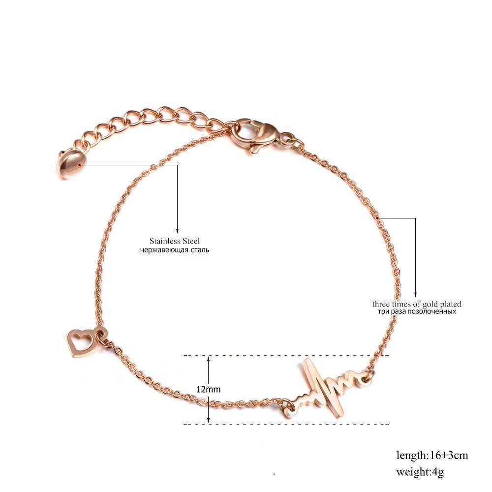 Lokaer Simple Single Chain Bracelet for Women Heartbeat Charm CZ Fashion Versatile Female Hand Jewelry Wholesale B17031 Z260313
