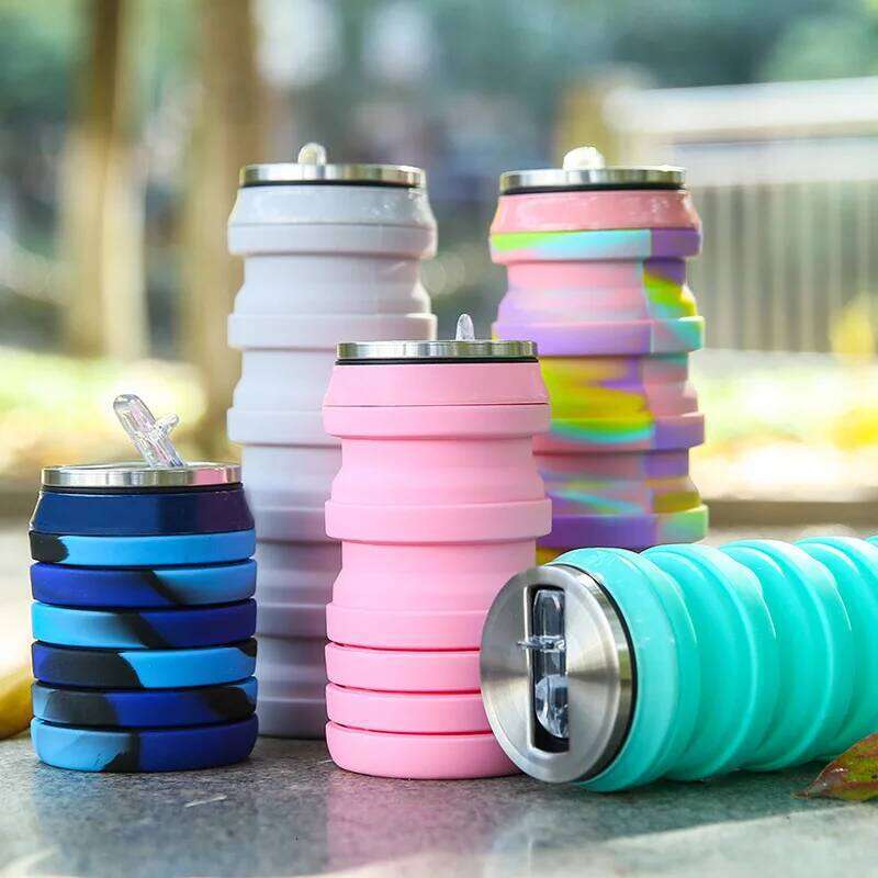480ML Portable Collapsible Silicone Folding Retractable Coffee Cup Outdoor Travel Sport Tools Soft Water Bottle Z260313