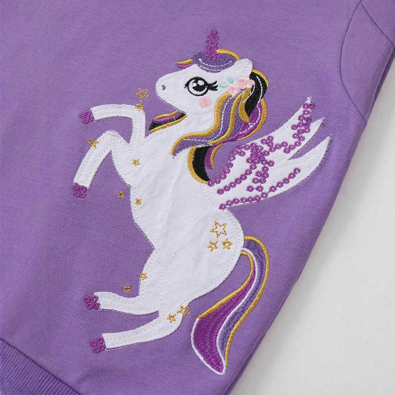 T-shirts Cute style, new spring and autumn embroidered long-sleeve sweatshirt for girls short-sleeve cartoon design