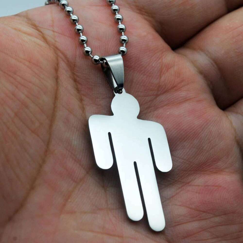 BBillIe necklace women Stainless Steel Human Pendant Necklace for Fans Gift Punk Hip-hop Jewelry Korean Fashion H260312