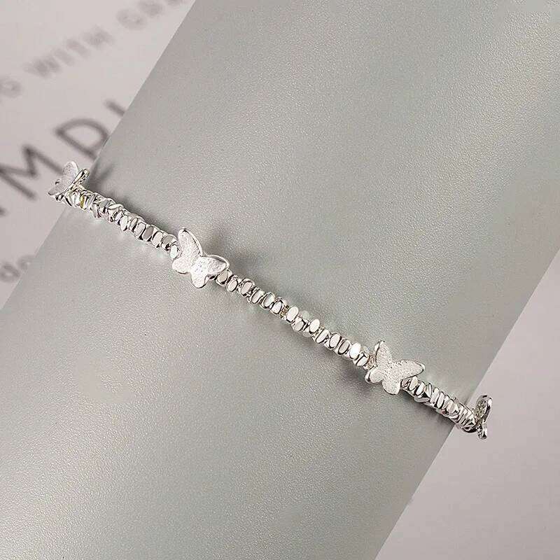 VENTFILLE 925 Sterling Silver Butterfly Bracelet for Girl Bead String Design Insect Fashion Versatile Jewelry Gift Dropshipping Z260313