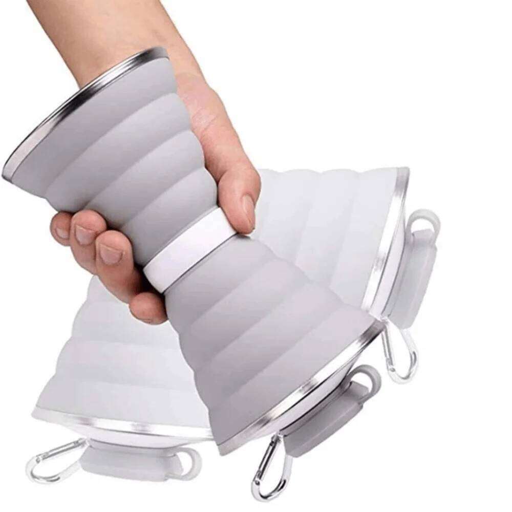 500ml Silicone Water Bottle Heat Resistant with Hook Travel Foldable Leak Proof Hangable Drinking Cup Outdoor Z260314