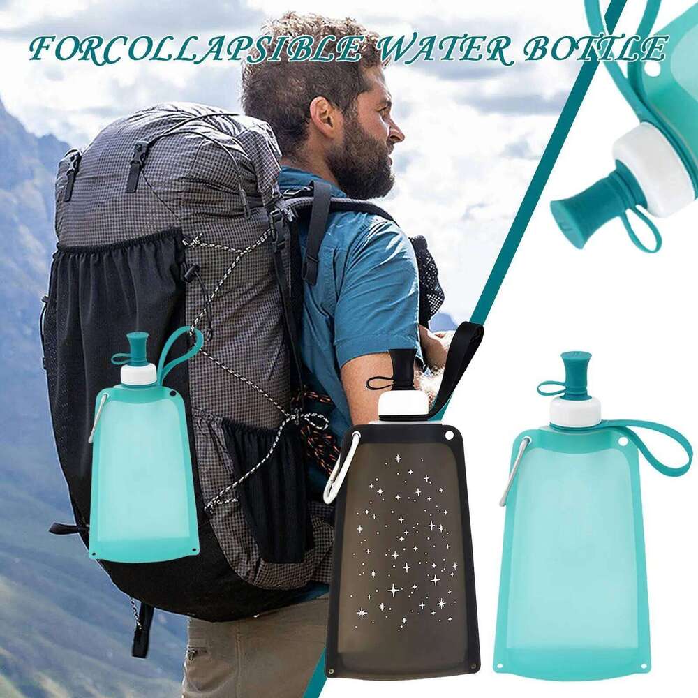 550ml Soft Folding Collapsibles Bottle Silicone Outdoor Sport Portable Water Bag Running Camping Z260313
