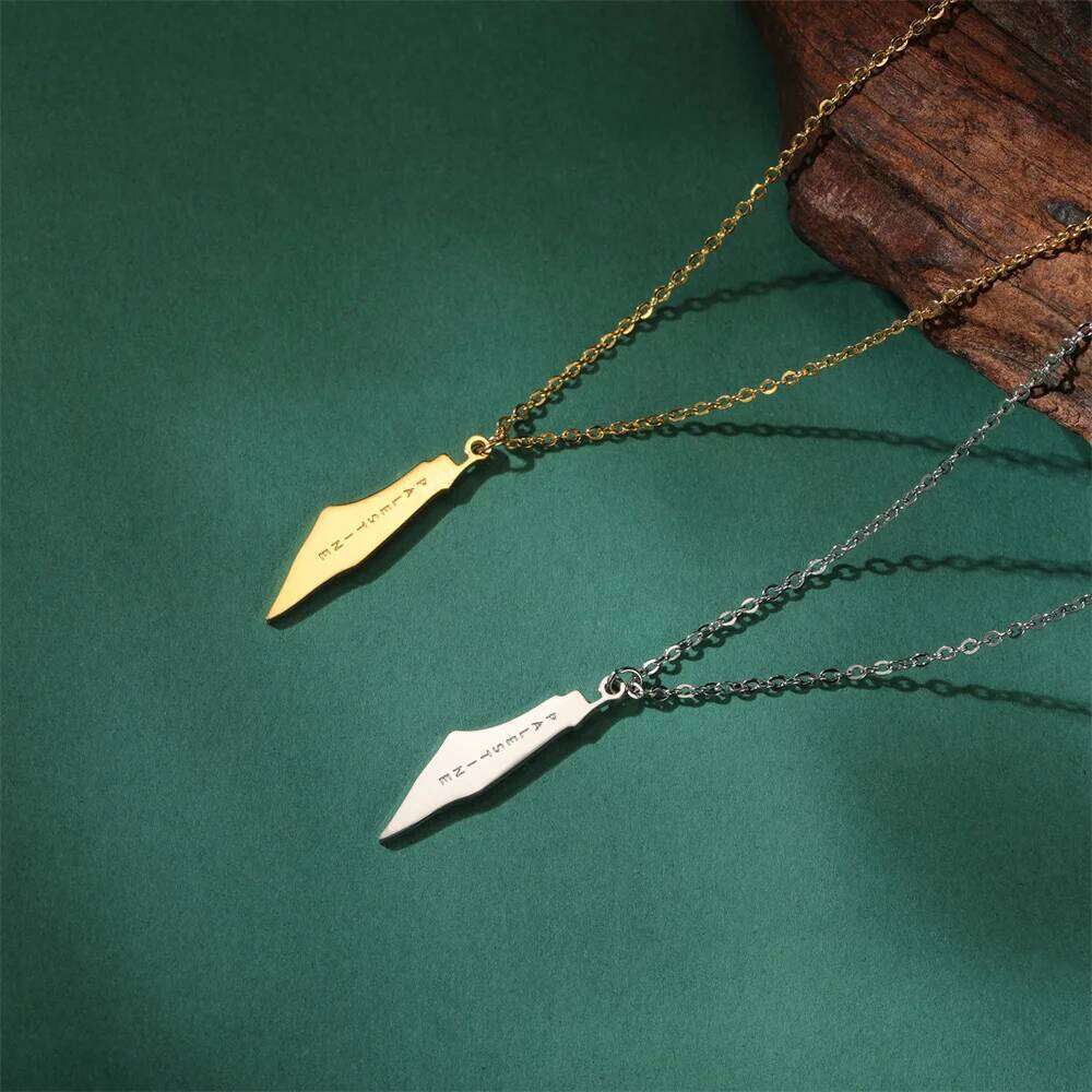 My Shape Palestine Pendant Necklaces for Women Men Gifts Palestinians Ethnic Map Choker Neck Chain Stainless Steel Jewelry H260312