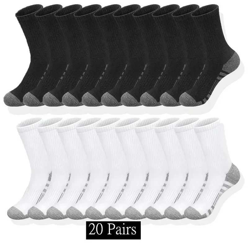 Ultra Soft Breathable Men Classic Crew Socks Comfy Casual Unisex Socks For Outdoor Wearing 1/10/20/30 Pairs 2025 D260313