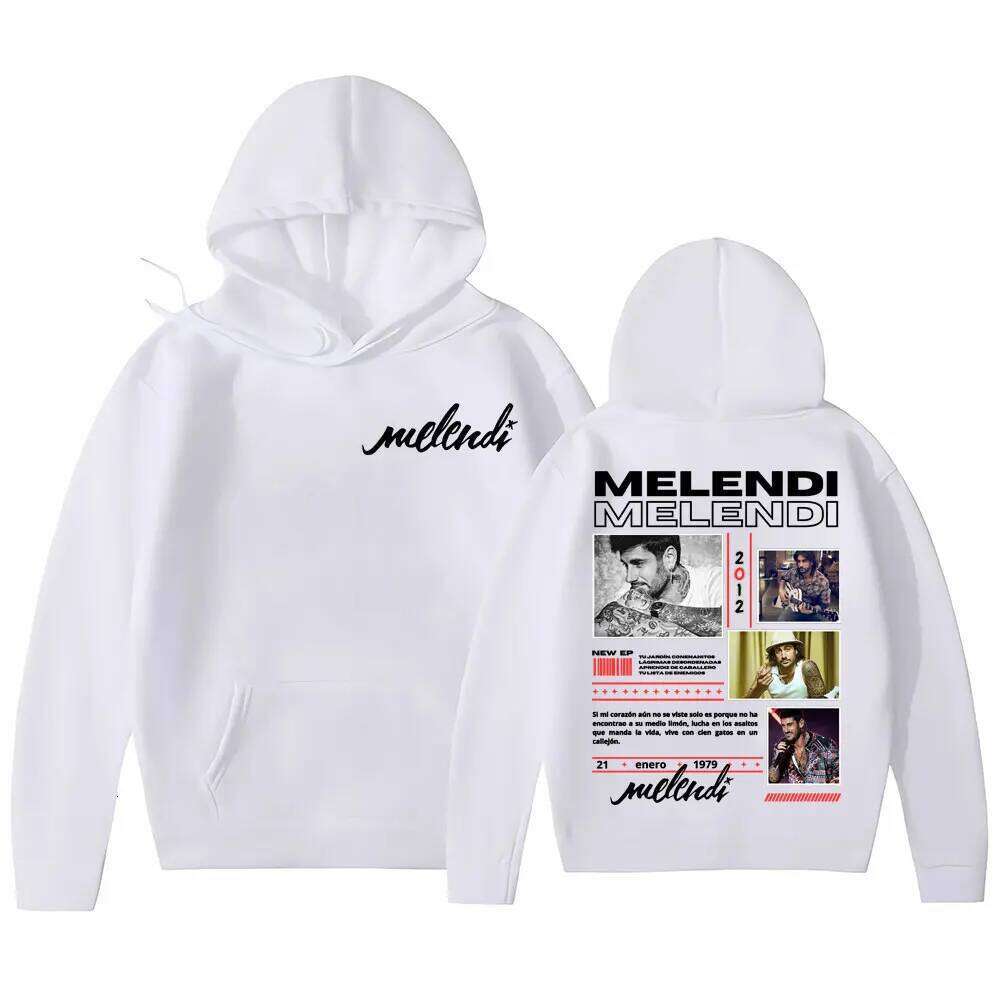 Rap Singer Melendi Album 2025 Tour Merch Autumn Winter Hip-hop Gothic Retro Casual Polar Pure Cotton Hoodie for Men Women Z260314