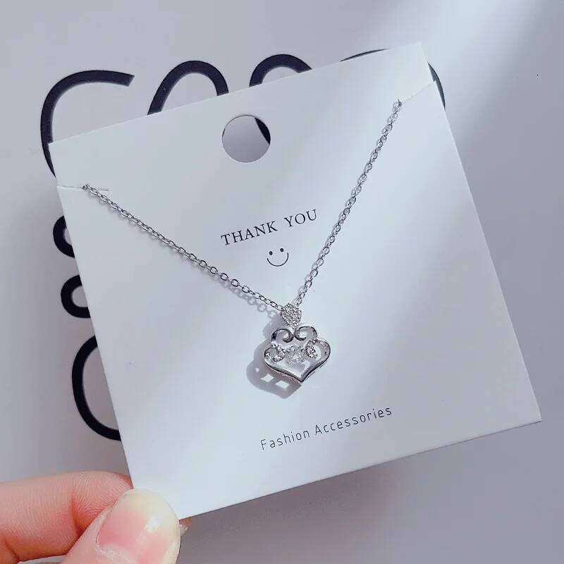 Korean Style Niche Design Dynamic Necklace for Women, Elegant and Simple Cr Pendant Collarbone Chain Geometric Neck Jewelry H260312