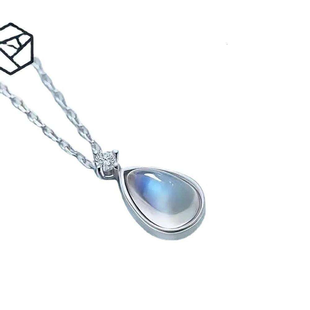 Moonstone Necklace Thin Chain Dainty Teardrop Pendant Hypoallergenic Women Neck Jewelry Elegant Gift for Girls Teens H260312