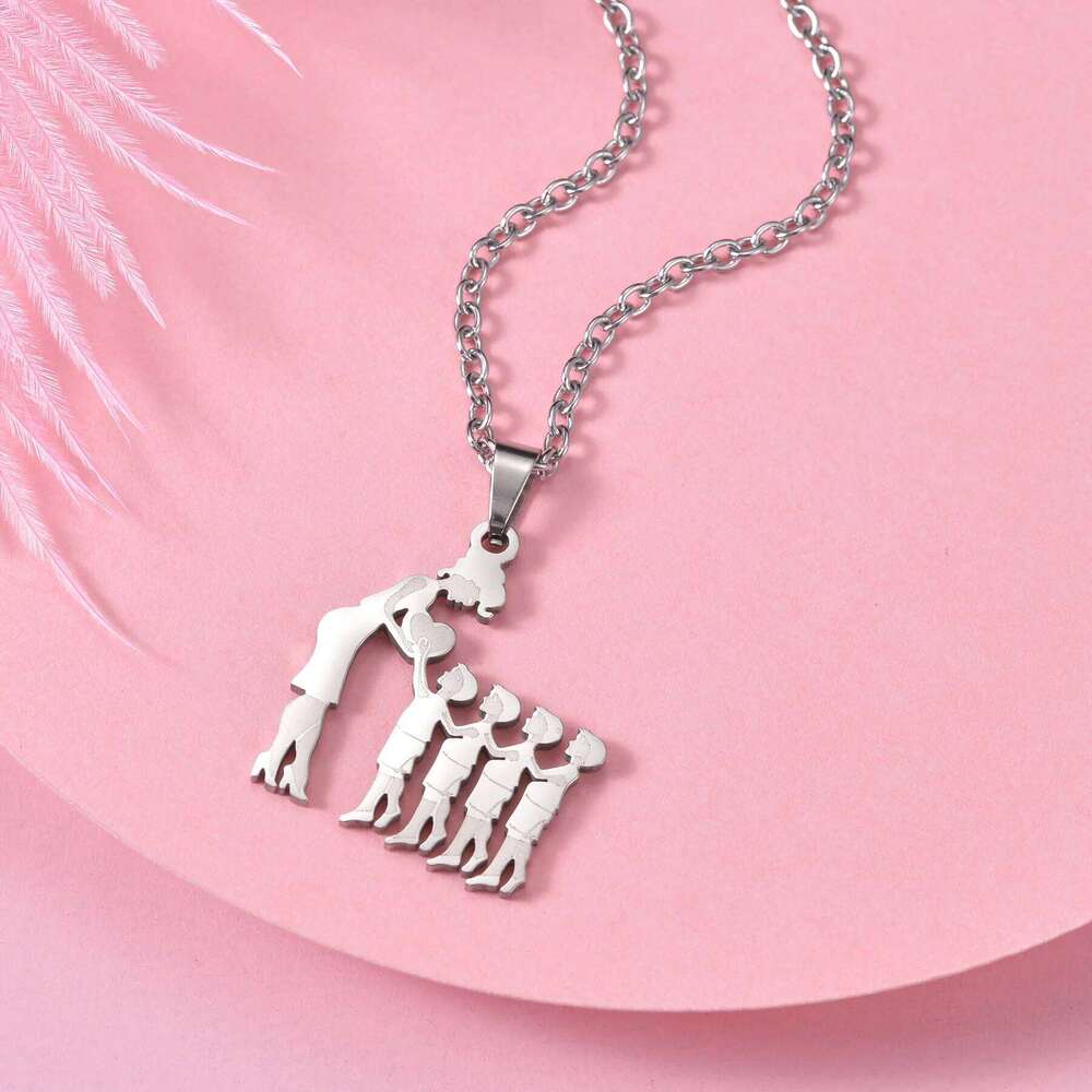 Family Son Daughter Necklaces Stainless Steel Multiples Childs Pendant Boys Girls Mothers Gifts For Mom Jewelry H260312