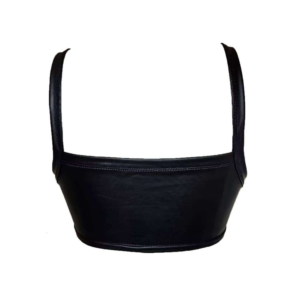 Lingerie Push Up Chic And Supportive Women S Faux Leather Square Neck Crop Top Trendy Roll Play Lingeries For Hot Luanyun luanyun