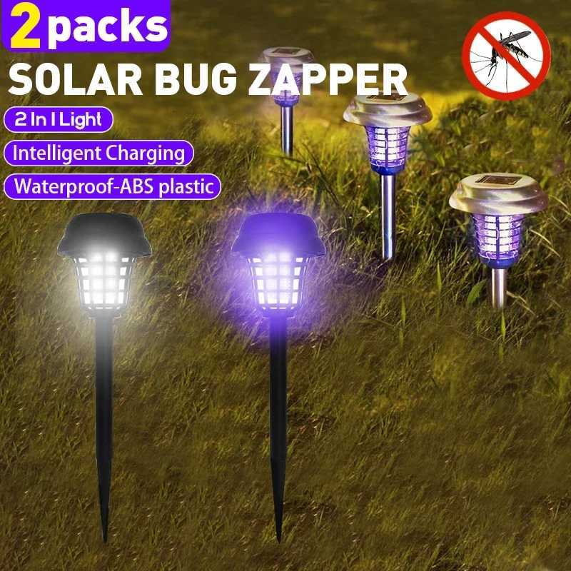 2/4pcs Solar Bug Zapper WaterproofOutdoor Mosquito Zapper Lighting Mosquito Repellent Lamp for Indoor Outdoor Use Garden Patio H260313