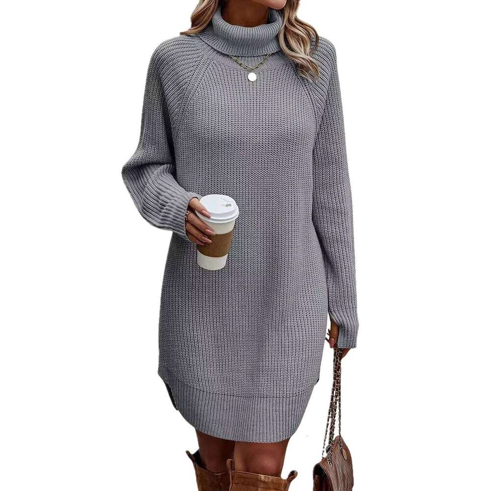 Ribbed Knit Long Sleeve Dresses Autumn And Winter New Texture Loose Sweater Dress Temperament Women's Vestidos Z260313