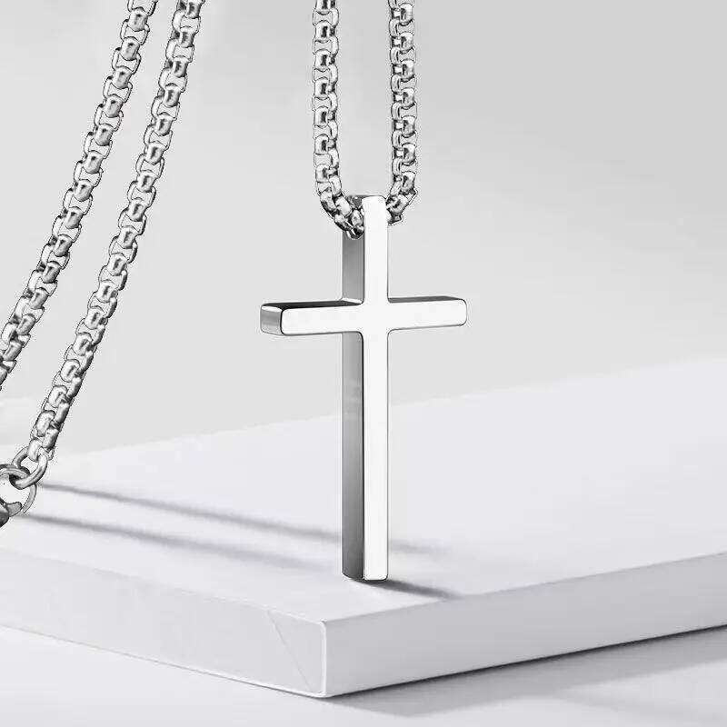2025 New Religion Christian Simple Necklace for Women Men Virgin Mary Jesus Cross Pendant Chains Fashion Jewelry Length 60/70CM H260312