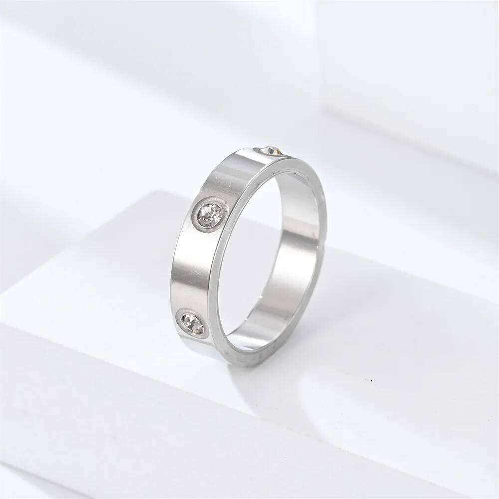 New Style Classic Stainless Steel Diamond Ring - Unisex Jewelry Gift Size 5-11 Fashionable Accessory for Men And Women H260312