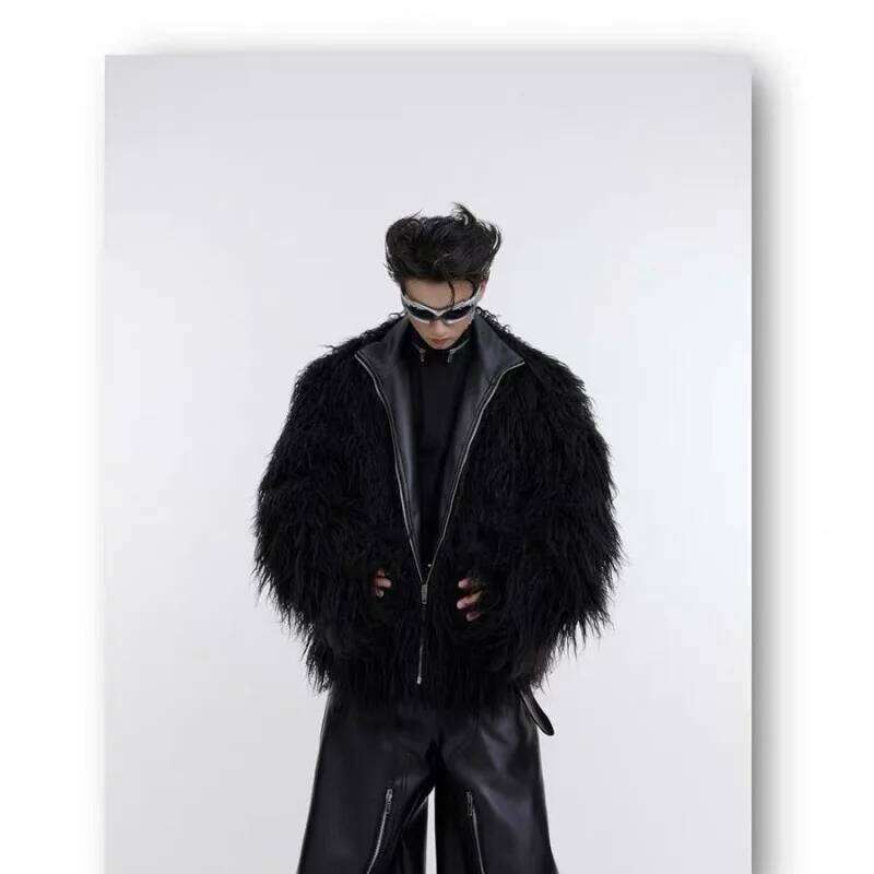 Men's Winter Warm Faux Jacket Fashion Lexury Fur Overcoat For Male Elegant Thick Thermal Outerwear Z260313