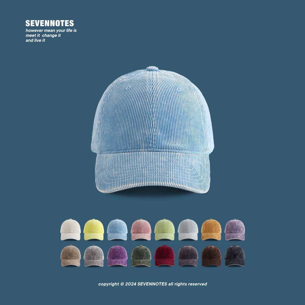 American Retro High-quality Corduroy Baseball Caps for Women Autumn and Winter New Versatile Washed Craft Casual Men's Hats Z260314