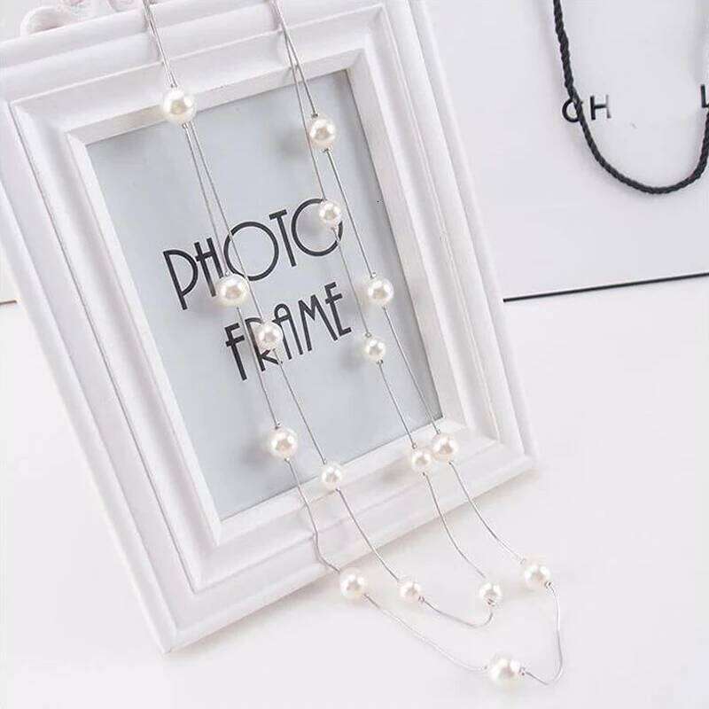 FSUNION 2025 New Long Double Layer Simulated Pearl Necklace Women Sweater Chain Female Collares Statement Jewlery Gifts H260312
