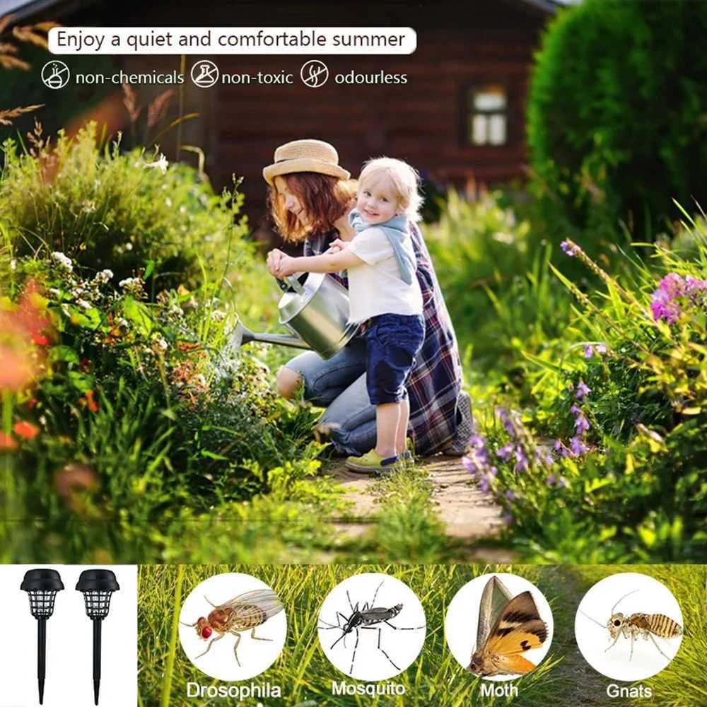 2/4PCS Plug-in Bug Zapper Outdoor Solar Mosquito Lamp Mosquito Trap Household Outdoor Waterproof Garden Mosquito Lamp H260313