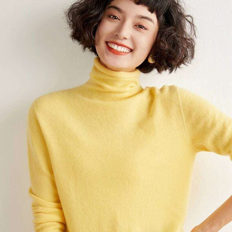 100% Cashmere Sweater For Women Turtleneck Sweaters New Knit Tops Fall Winter Warm Long Sleeve Pullover Fashion Woman Clothing Z260313