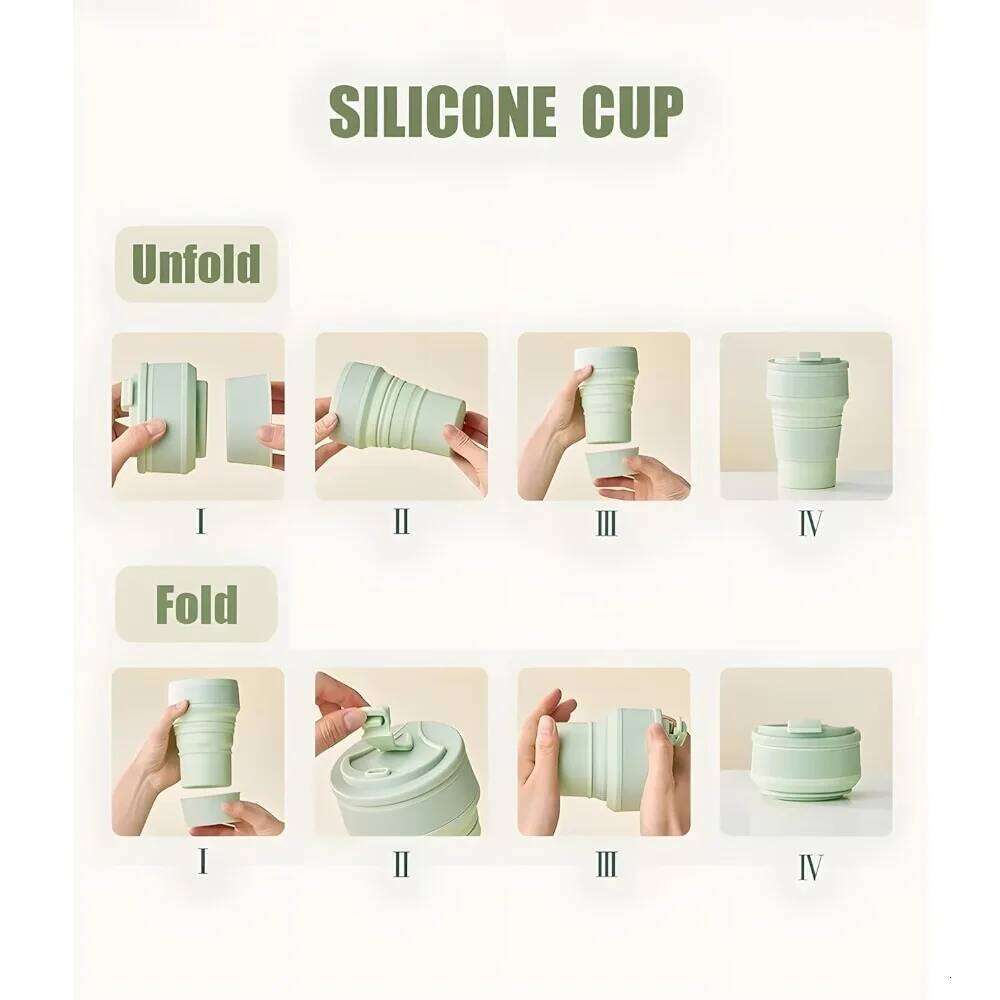 12 Oz Foldable Bottle, Silicone Portable Water Cup, Lightweight Reusable, Suitable for Travel and Sports, Etc. Z260313