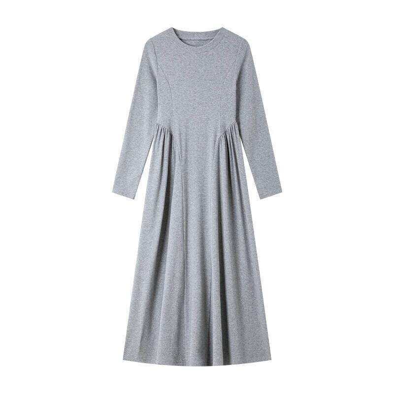 Vimly Women's Midi 2025 Autumn French Style Figure-Flattering Long Sleeve A-Line Dress Elegant Versatile Office Wear M8667 Z260313