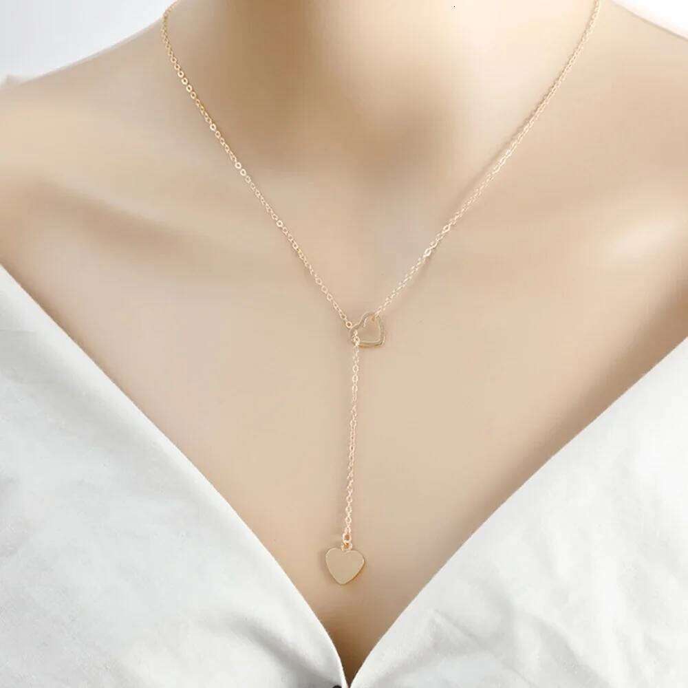 New Fashion Trendy Jewelry Copper Heart Chain Link Necklace Gift For Women Girl H260312