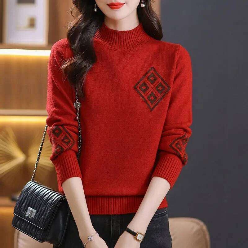 2024 Spring Autumn Winter Knitwear Women Sweaters Fashion Casual Warm Knit Cable Jumper Female Turtleneck Sweater Z260313