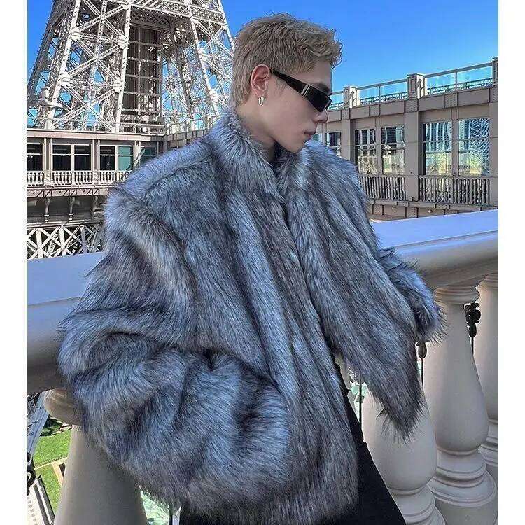 Winter thick fox mens coat new fur fashion linner leather jacket short top quality couples warm streetwear men clothing Z260313