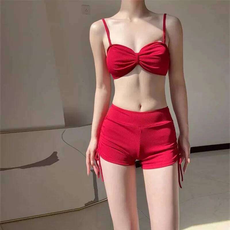 New Women, Pure Desire, Spicy Girl Temperament, Long Sleeved Halter Top, Bikini Split Swimsuit for Women 26H0313