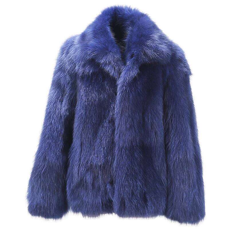 Men's Faux fox fur coat Casual warm zipper short jacket Z260313