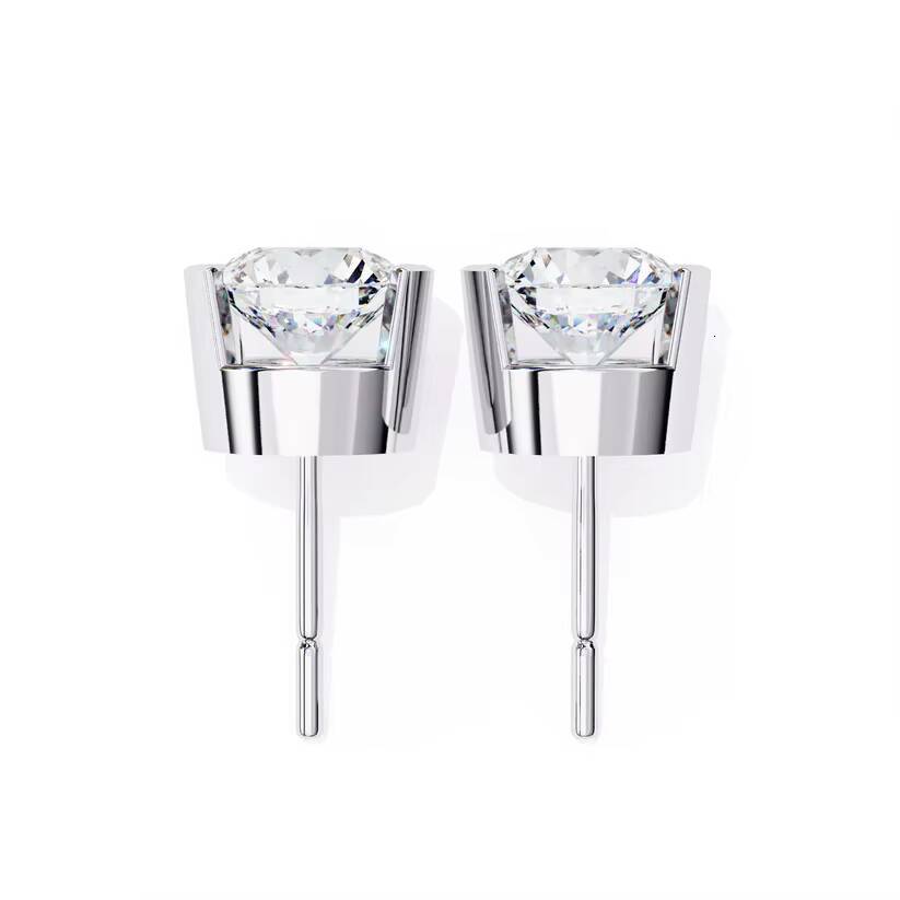 Sparkling 7mm Round Moissanite Stud Earrings with Unique Prong Setting Fine Jewelry Gift for Women