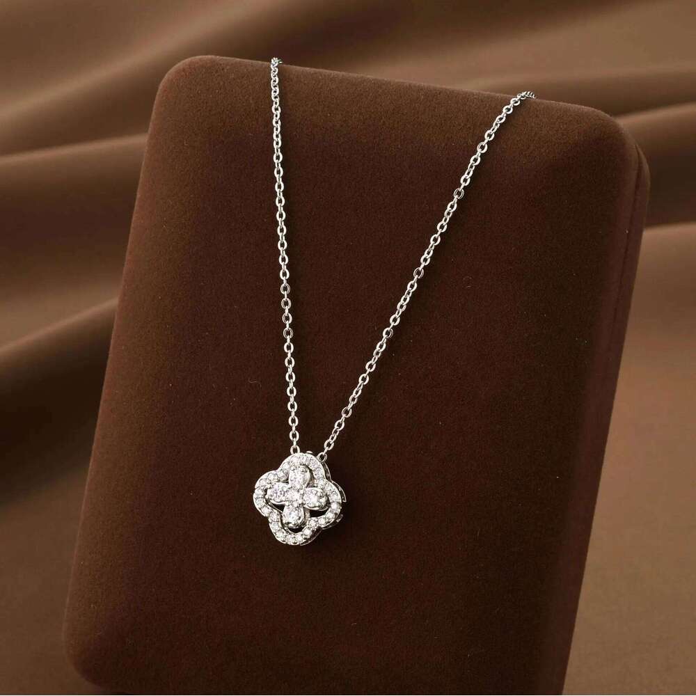 ZAKOL Lucky Cr CZ Necklace For Women's Dynamic Birthday Gift Clavicle Chain Versatile Fashion Accessories H260312
