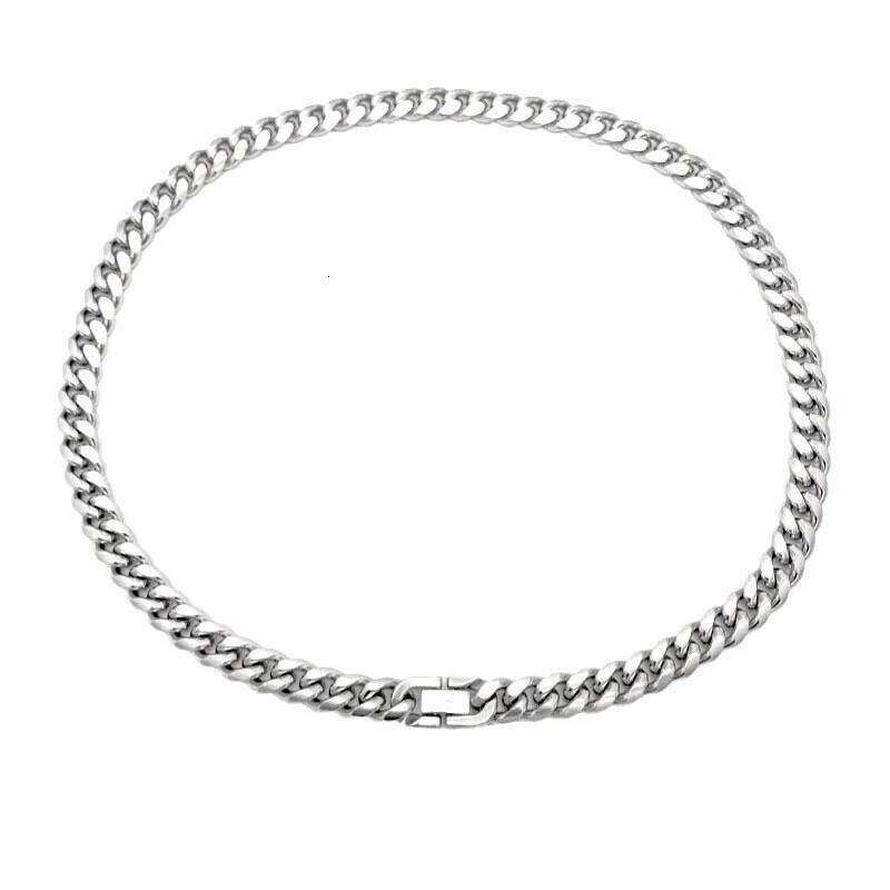 6/8 MM Stainless Cuban Necklace for Men Women Hiphop Punk Neck Classic Cuba Necklaces Male Steel Chains New H260312
