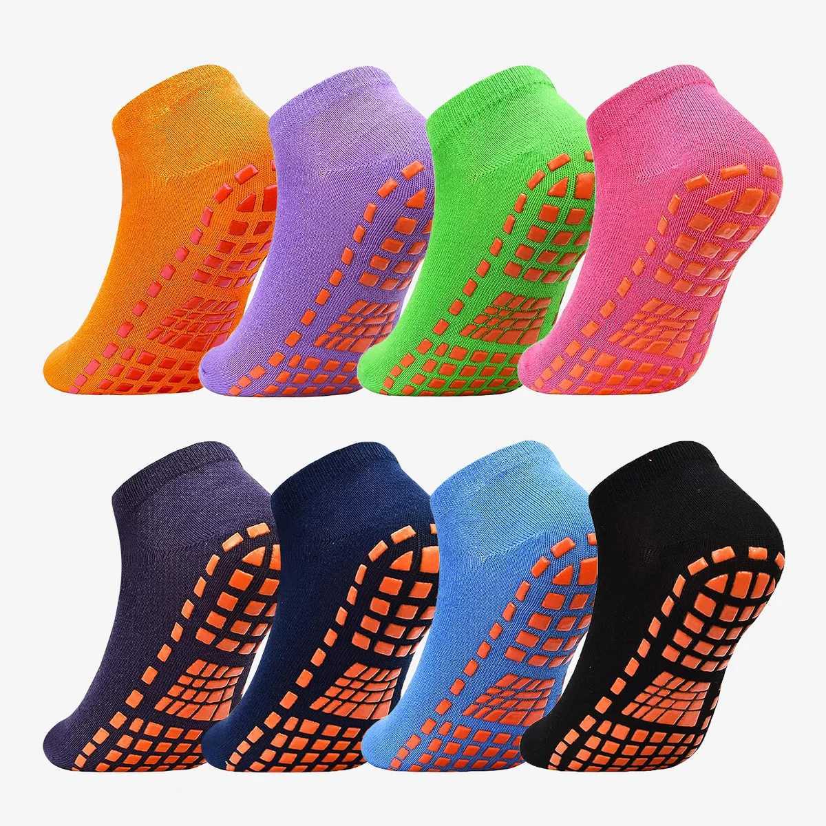 1/4 Pairs Unisex Silicone Non Slip Grip Trampoline Socks For Womens and Mens Hospital Yoga Pilates Indoor Sports D260313
