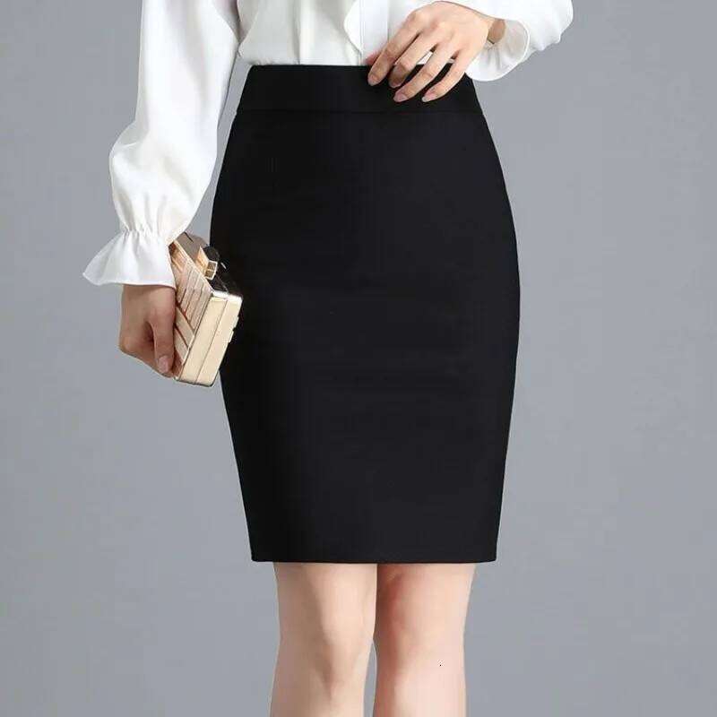 Office Lady Fashion Midi Black Split Skirts Spring Summer Temperament Koreon Streetwear Women Casual High Waist Slim Sexy Skirt Z260314