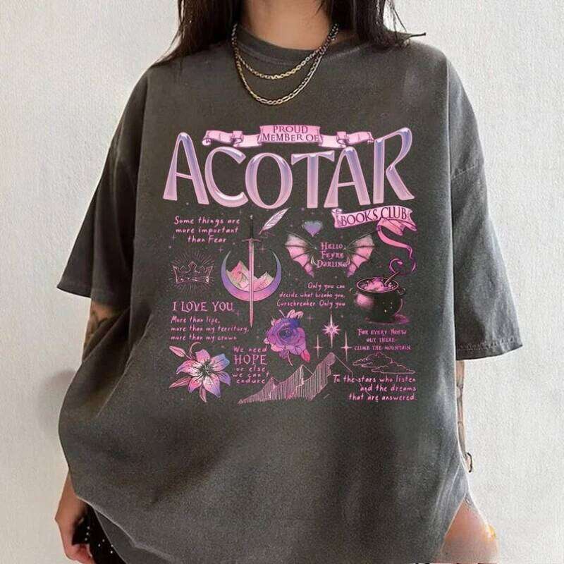 ACOTAR Book Club Shirt Proud Member of The Acotar Shirts Night Court Gift Velaris Valkyrie Tees Women Kawaii Clothes Top Z260314