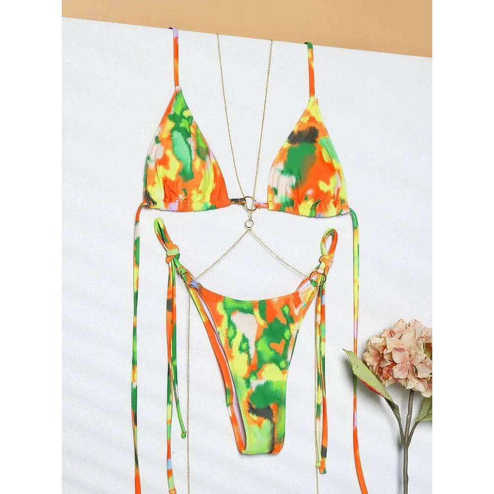 Miyouj New Bikinis Printed Swimwear Women Sexy Swimsuit Bandage Bikini Set Beachwear String Bathing Suits Micro Biquinis 26H0313