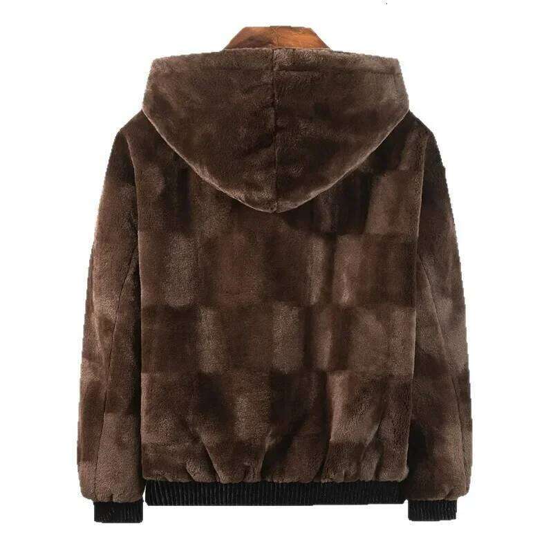 2025 Winter Fashion Men's Casual Trendy Thicken Faux Fur Turn-down Collar Long Sleeve Zipper Coats Male Clothes Tops Z260313