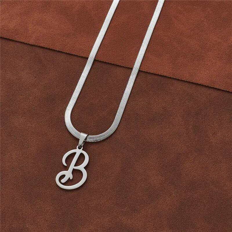 Dainty Initial Necklace Silver Color 26 Letters Snake Chain Necklaces for Women Girls Fashion Name Jewelry Choker Birthday Gifts H260312