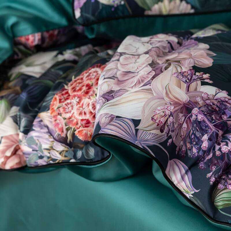 1000TC Egyptian Cotton Flowers Plant Prints Bedding Single Double Queen King Size Duvet cover Set Bed Sheet Pillowcases 4Pcs H260312 - view 6