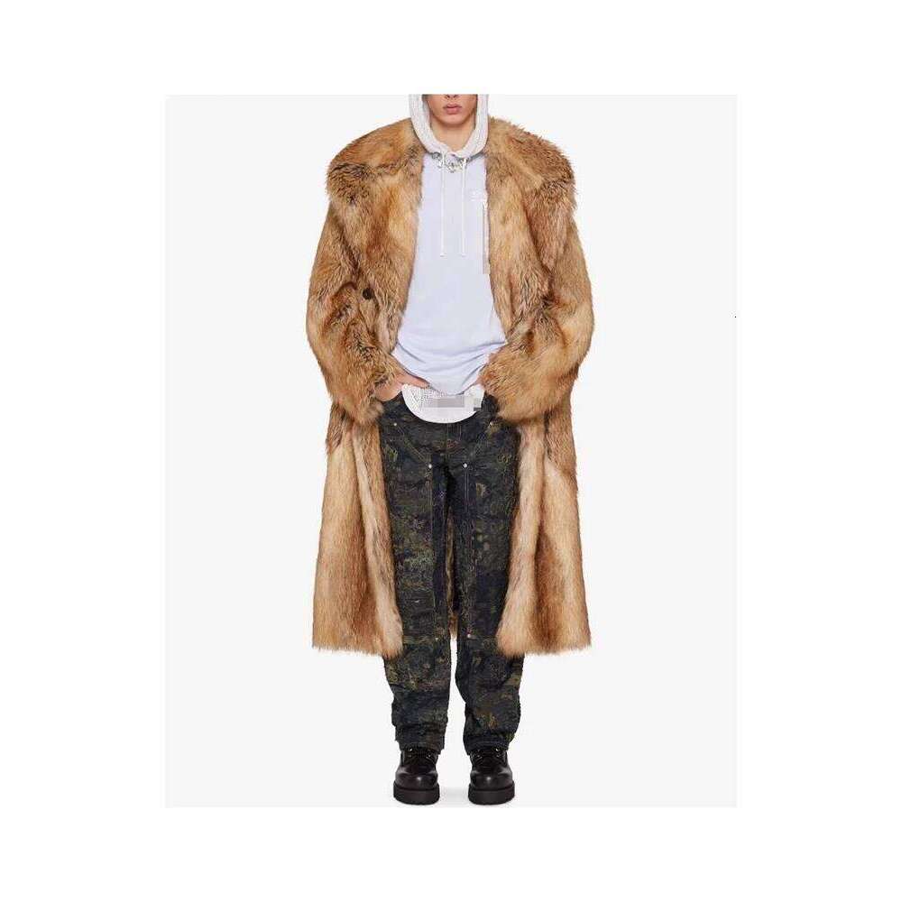 Mauroicardi Autumn Winter Oversized Colorful Thick Warm Faux Fur Coat Men Luxury Fluffy Overcoat Runway European Fashion 2025 Z260313