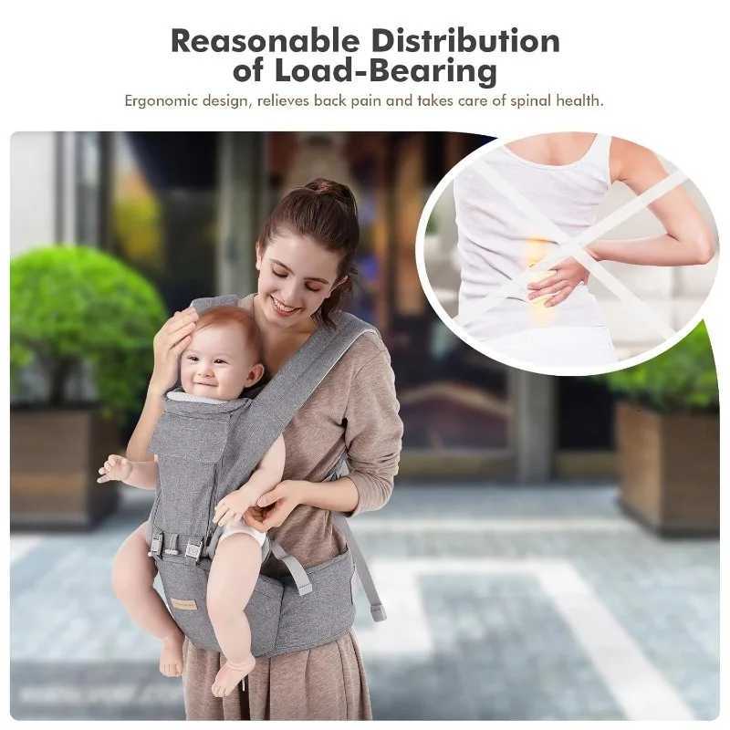 Baby Carrier Newborn to Toddler Convertible Carrier Ergonomic Infant Carriers Adjustable Strap Perfect Travel 3-36 Months Grey X260313
